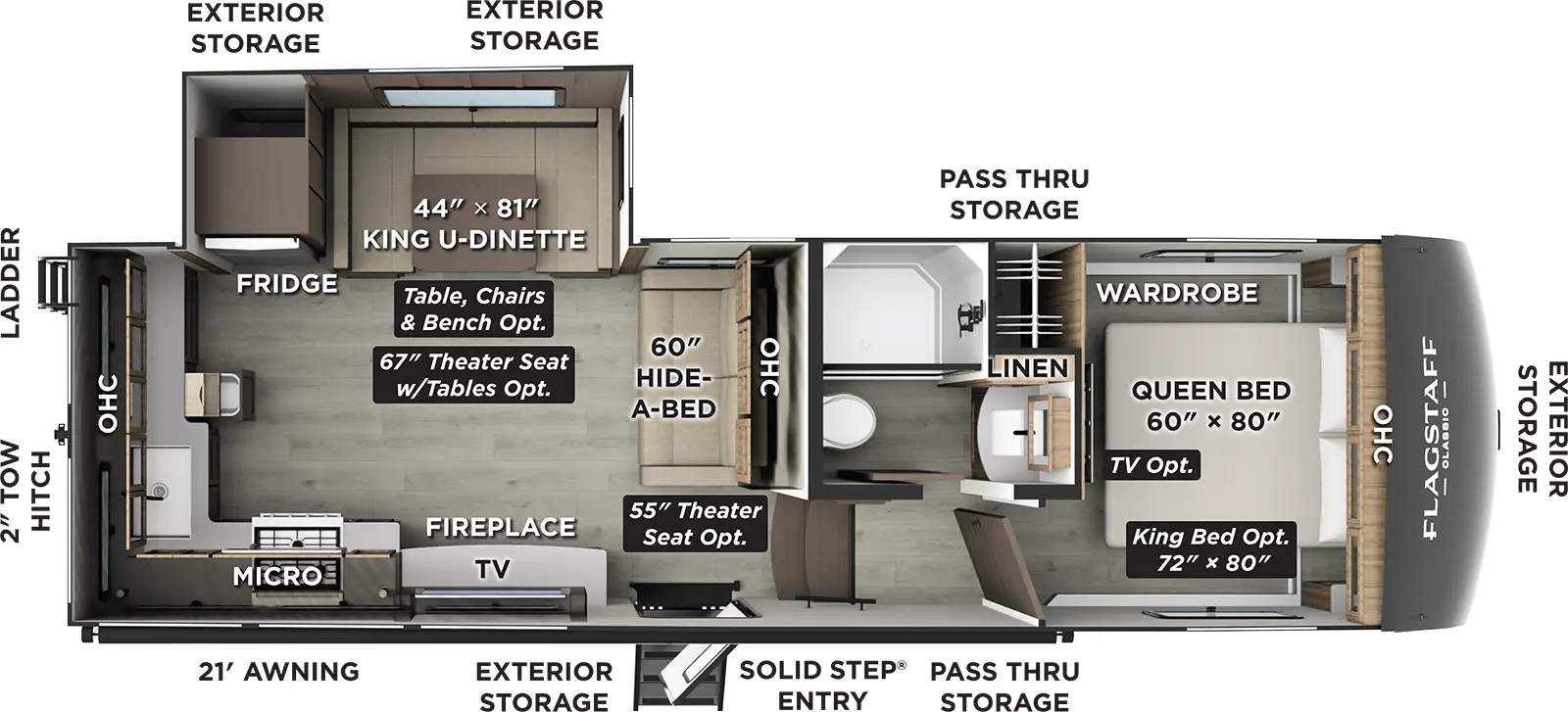 Flagstaff Classic Fifth Wheels F301RKS Floorplan
